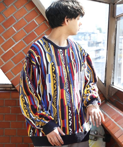 ８(eight)（エイト）の「３Ｄクルーネックニット（ニット/セーター・メンズ・ブラウン/グリーン/ネイビー/ネイビー系/ブラック・MEDIUM/LARGE）」の10枚目の写真