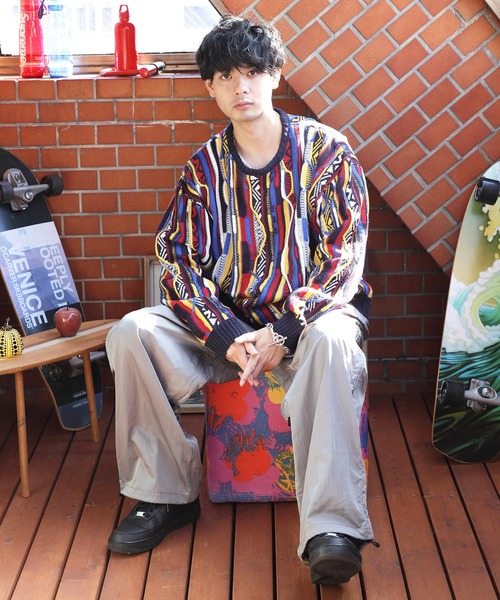 ８(eight)（エイト）の「３Ｄクルーネックニット（ニット/セーター・メンズ・ブラウン/グリーン/ネイビー/ネイビー系/ブラック・MEDIUM/LARGE）」の11枚目の写真