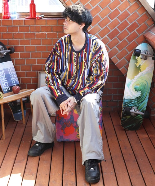 ８(eight)（エイト）の「３Ｄクルーネックニット（ニット/セーター・メンズ・ブラウン/グリーン/ネイビー/ネイビー系/ブラック・MEDIUM/LARGE）」の12枚目の写真