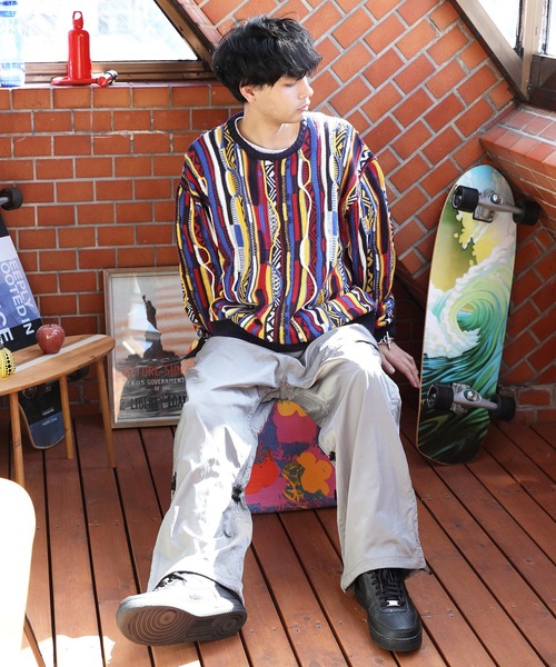 ８(eight)（エイト）の「３Ｄクルーネックニット（ニット/セーター・メンズ・ブラウン/グリーン/ネイビー/ネイビー系/ブラック・MEDIUM/LARGE）」の13枚目の写真