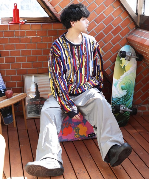 ８(eight)（エイト）の「３Ｄクルーネックニット（ニット/セーター・メンズ・ブラウン/グリーン/ネイビー/ネイビー系/ブラック・MEDIUM/LARGE）」の14枚目の写真