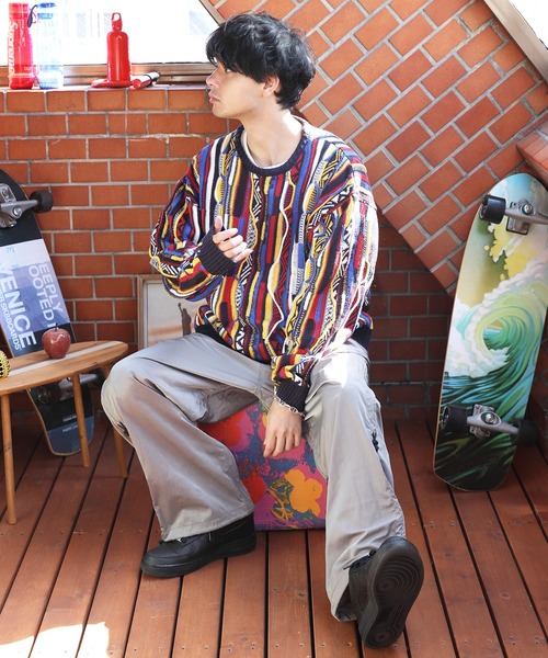 ８(eight)（エイト）の「３Ｄクルーネックニット（ニット/セーター・メンズ・ブラウン/グリーン/ネイビー/ネイビー系/ブラック・MEDIUM/LARGE）」の18枚目の写真