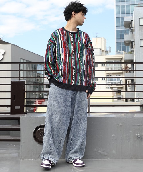 ８(eight)（エイト）の「３Ｄクルーネックニット（ニット/セーター・メンズ・ブラウン/グリーン/ネイビー/ネイビー系/ブラック・MEDIUM/LARGE）」の7枚目の写真