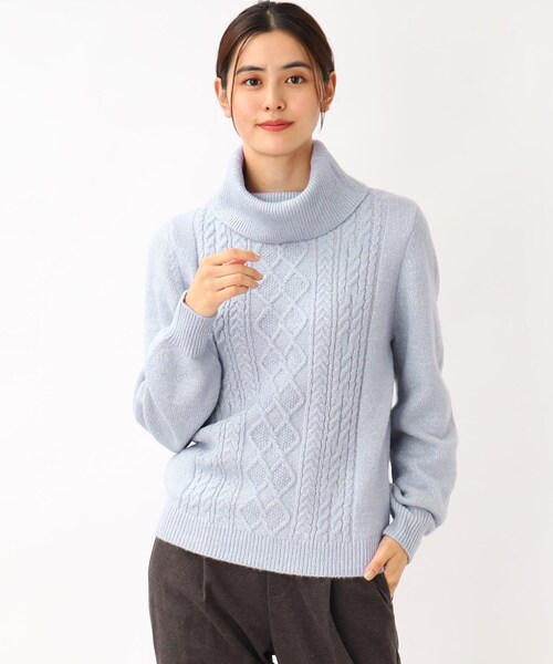 grove(グローブ)の「◆首元まであたたか!オフタートルニットプルオーバー(ニット/セーター・レディース・レモンイエロー/ナチュラル/ライトブルー/ライトパープル・02/03/04/01/05)」の7枚目の写真