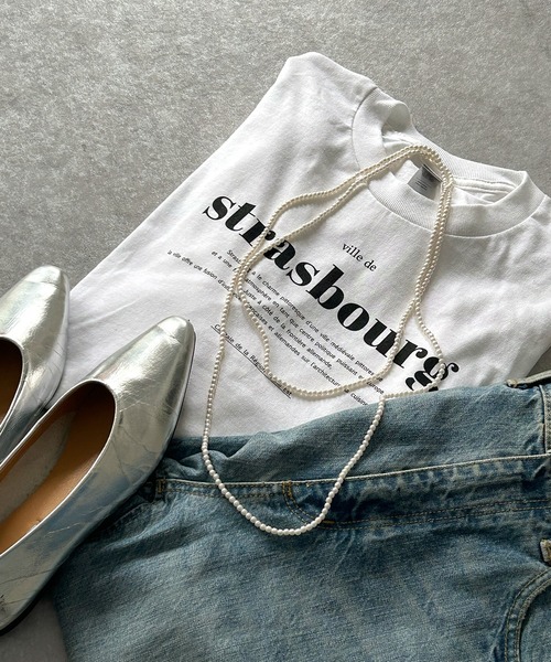 Riberry（リベリー）の「GILDAN strasbourgプリントロンT（Tシャツ/カットソー・レディース・ホワイト×ブラック/ブラック/ホワイト×グリーン/ホワイト×シルバー・LARGE）」の9枚目の写真