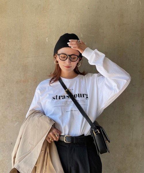 Riberry（リベリー）の「GILDAN strasbourgプリントロンT（Tシャツ/カットソー・レディース・ホワイト×ブラック/ブラック/ホワイト×グリーン/ホワイト×シルバー・LARGE）」の8枚目の写真