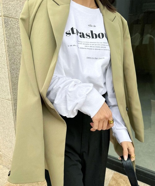 Riberry（リベリー）の「GILDAN strasbourgプリントロンT（Tシャツ/カットソー・レディース・ホワイト×ブラック/ブラック/ホワイト×グリーン/ホワイト×シルバー・LARGE）」の7枚目の写真