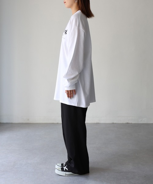 Riberry（リベリー）の「GILDAN strasbourgプリントロンT（Tシャツ/カットソー・レディース・ホワイト×ブラック/ブラック/ホワイト×グリーン/ホワイト×シルバー・LARGE）」の11枚目の写真