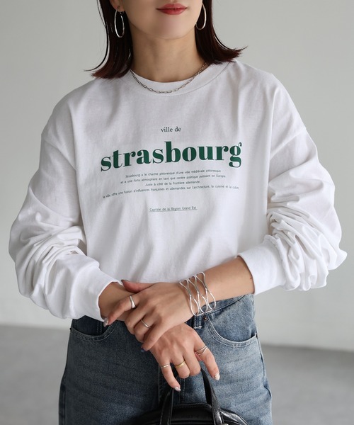 Riberry（リベリー）の「GILDAN strasbourgプリントロンT（Tシャツ/カットソー・レディース・ホワイト×ブラック/ブラック/ホワイト×グリーン/ホワイト×シルバー・LARGE）」の15枚目の写真