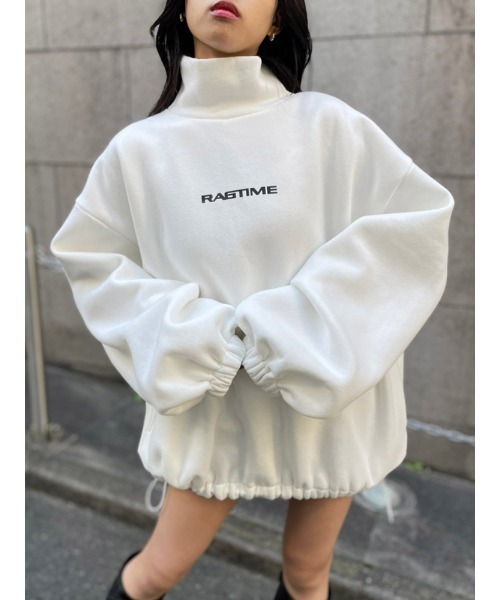 ENVYM(アンビー)の「ハイネックヘムドローPO(スウェット・レディース・ホワイト/ブラック/パープル・FREE)」の1枚目の写真