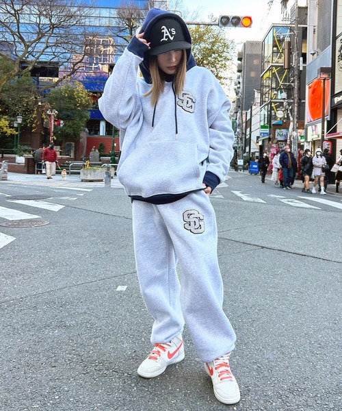 STAY GOLD(ステイゴールド)の「STAY GOLD SGロゴ スウェットパンツ 【セットアップ可能】/ 裏起毛 サガラ刺繍 ヘビーウェイト パンツ ジョガーパンツ(スウェットパンツ・メンズ・ネイビー/アッシュグレー・M/L)」の6枚目の写真