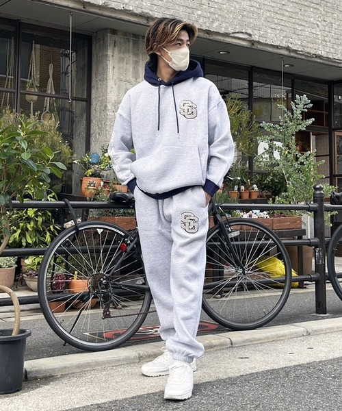 STAY GOLD(ステイゴールド)の「STAY GOLD SGロゴ スウェットパンツ 【セットアップ可能】/ 裏起毛 サガラ刺繍 ヘビーウェイト パンツ ジョガーパンツ(スウェットパンツ・メンズ・ネイビー/アッシュグレー・M/L)」の5枚目の写真