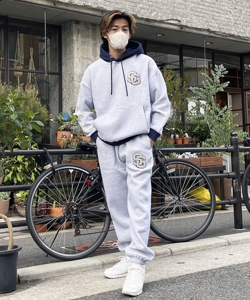 STAY GOLD(ステイゴールド)の「STAY GOLD SGロゴ スウェットパンツ 【セットアップ可能】/ 裏起毛 サガラ刺繍 ヘビーウェイト パンツ ジョガーパンツ(スウェットパンツ・メンズ・ネイビー/アッシュグレー・M/L)」の4枚目の写真