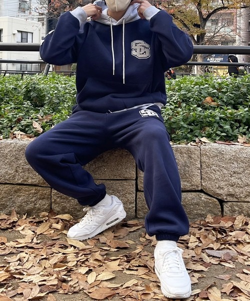 STAY GOLD(ステイゴールド)の「STAY GOLD SGロゴ スウェットパンツ 【セットアップ可能】/ 裏起毛 サガラ刺繍 ヘビーウェイト パンツ ジョガーパンツ(スウェットパンツ・メンズ・ネイビー/アッシュグレー・M/L)」の12枚目の写真