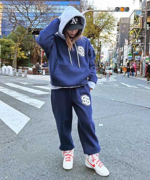 STAY GOLD(ステイゴールド)の「STAY GOLD SGロゴ スウェットパンツ 【セットアップ可能】/ 裏起毛 サガラ刺繍 ヘビーウェイト パンツ ジョガーパンツ(スウェットパンツ・メンズ・ネイビー/アッシュグレー・M/L)」の13枚目の写真