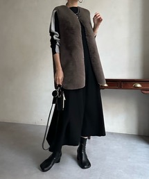 【WEB限定】袖配色ニットワンピース