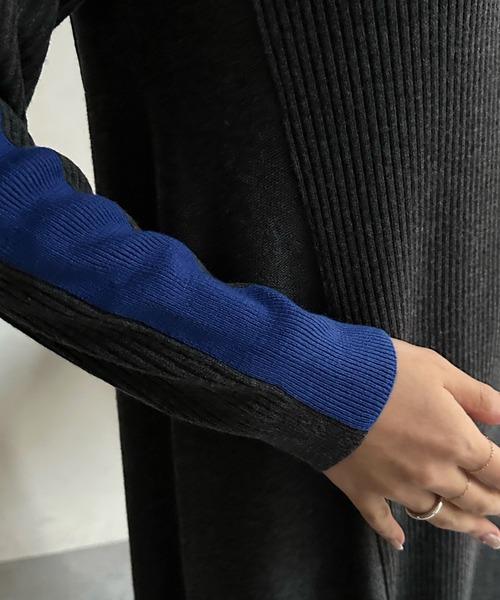 DouDou(ドゥドゥ)の「【WEB限定】袖配色ニットワンピース(ワンピース・レディース・チャコールグレー/ブラック・FREE)」の20枚目の写真