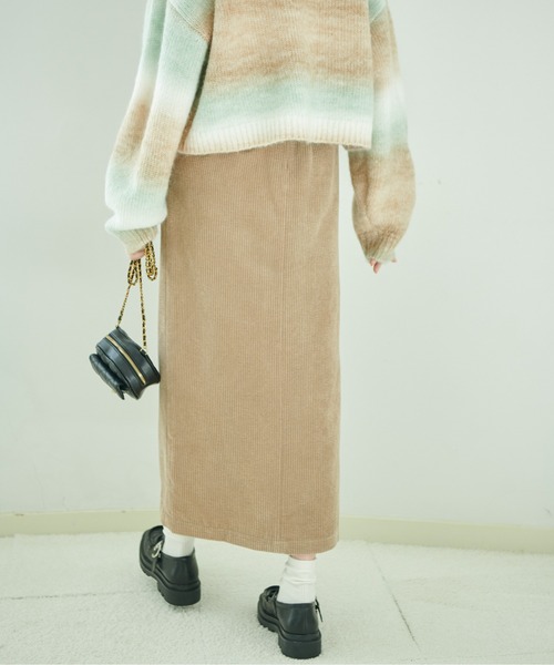 FREE'S MART（フリーズマート）の「【低身長サイズ/Sシリーズ】フロントスリットコーデュロイナロースカート（スカート・レディース・ピンク/ベージュ/ホワイト・MEDIUM/SMALL/X-SMALL）」の20枚目の写真