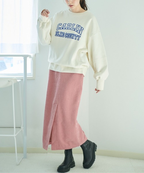 FREE'S MART（フリーズマート）の「【低身長サイズ/Sシリーズ】フロントスリットコーデュロイナロースカート（スカート・レディース・ピンク/ベージュ/ホワイト・MEDIUM/SMALL/X-SMALL）」の19枚目の写真