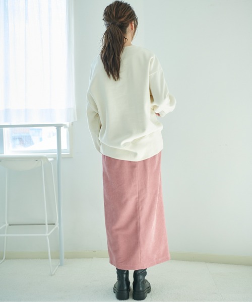 FREE'S MART（フリーズマート）の「【低身長サイズ/Sシリーズ】フロントスリットコーデュロイナロースカート（スカート・レディース・ピンク/ベージュ/ホワイト・MEDIUM/SMALL/X-SMALL）」の10枚目の写真