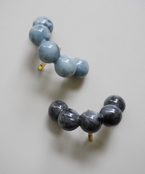 Port（ポート）の「ニュアンス マーブル スフィア ポニーフック / ヘアカフ_（ヘアピン・レディース・ブラウン/ブルー/ブラック/カーキ/ベージュ/ネイビー・FREE）」の6枚目の写真