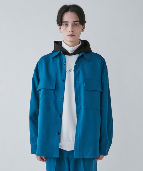 LUCY（ルーシー）の「LUCY/【セットアップ対象商品】イージーケア フラップBIGシャツ（シャツ/ブラウス・メンズ・ブルー系その他/アイボリー/ブラック・MEDIUM/LARGE）」の11枚目の写真