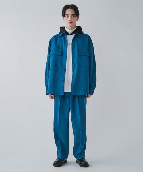 LUCY（ルーシー）の「LUCY/【セットアップ対象商品】イージーケア フラップBIGシャツ（シャツ/ブラウス・メンズ・ブルー系その他/アイボリー/ブラック・MEDIUM/LARGE）」の13枚目の写真