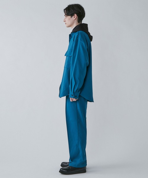 LUCY（ルーシー）の「LUCY/【セットアップ対象商品】イージーケア フラップBIGシャツ（シャツ/ブラウス・メンズ・ブルー系その他/アイボリー/ブラック・MEDIUM/LARGE）」の14枚目の写真