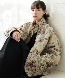 Air Tokyo | オーバーサイズ スタンドカラー フルジップ ボリューム ブルゾン [ 無地 & ゴブラン柄 ](ブルゾン)