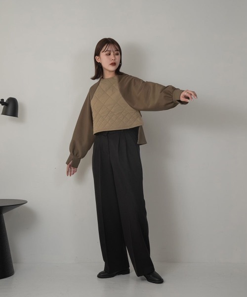 Amiur（エミレ）の「quilting docking volume tops（その他トップス・レディース・アイボリー/カーキ・FREE）」の6枚目の写真