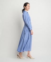 JUSGLITTY ジャスグリッティー シャーリングシャツワンピース ネイビー