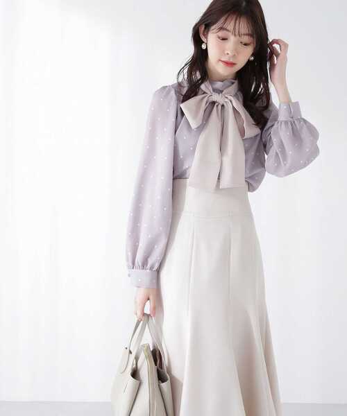 PROPORTION BODY DRESSING（プロポーションボディドレッシング）の「サテンリボンブラウス / 1213110204（シャツ/ブラウス・レディース・ホワイト/グレー/ホワイト系その他・SMALL/MEDIUM）」の4枚目の写真