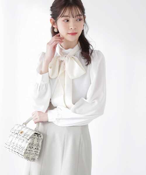 PROPORTION BODY DRESSING（プロポーションボディドレッシング）の「サテンリボンブラウス / 1213110204（シャツ/ブラウス・レディース・ホワイト/グレー/ホワイト系その他・SMALL/MEDIUM）」の7枚目の写真