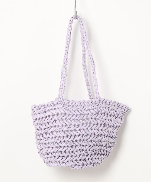 Bab（バブ）の「ペーパーヤーンミニトートバッグ（かごバッグ・レディース・ベージュ/パープル/ライトグリーン・ONESIZE）」の20枚目の写真