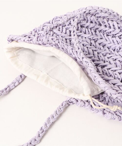 Bab（バブ）の「ペーパーヤーンミニトートバッグ（かごバッグ・レディース・ベージュ/パープル/ライトグリーン・ONESIZE）」の22枚目の写真