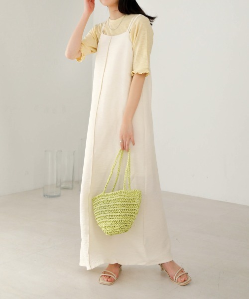 Bab（バブ）の「ペーパーヤーンミニトートバッグ（かごバッグ・レディース・ベージュ/パープル/ライトグリーン・ONESIZE）」の7枚目の写真