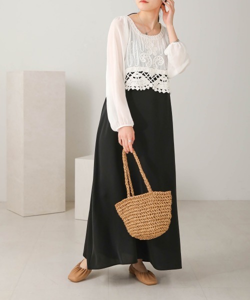 Bab（バブ）の「ペーパーヤーンミニトートバッグ（かごバッグ・レディース・ベージュ/パープル/ライトグリーン・ONESIZE）」の15枚目の写真