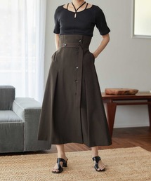 【WEB限定】【セットアップ対応】美シルエットハイウエストフレアスカート
