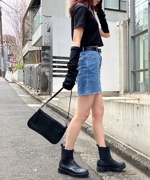 Snap club(スナップクラブ)の「【Snap club】アームウォーマー付きショートトップス(Tシャツ/カットソー・レディース・ブラック/ホワイト/グレー/ピンク/ブルー・FREE)」の20枚目の写真