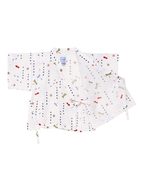 MIKI HOUSE（ミキハウス）の「金魚・とんぼ和柄の甚平スーツ（浴衣・キッズ・ブルー/ホワイト・120cm/110cm/100cm/140cm/130cm/90cm/80ｃｍ）」の5枚目の写真