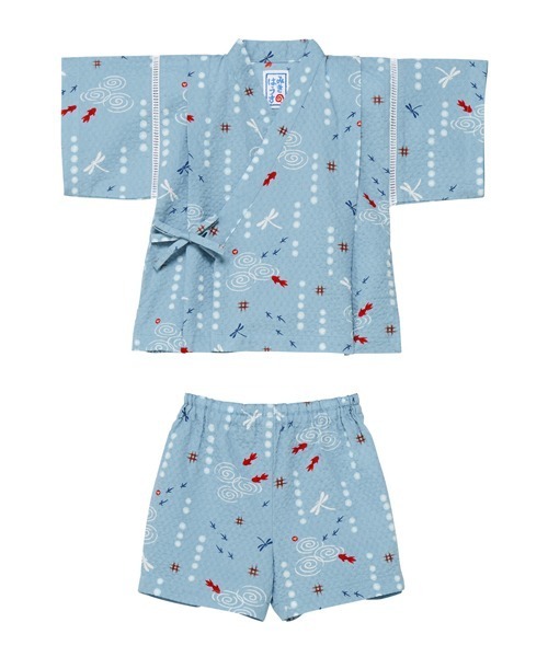 MIKI HOUSE（ミキハウス）の「金魚・とんぼ和柄の甚平スーツ（浴衣・キッズ・ブルー/ホワイト・120cm/110cm/100cm/140cm/130cm/90cm/80ｃｍ）」の10枚目の写真