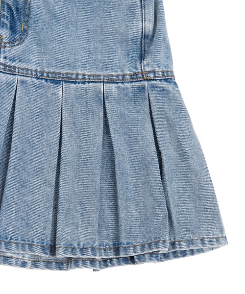 PUNYUS（プニュズ）の「プリーツヘムデニムミニスカート（デニムスカート・レディース・ライトブルー/ブラック・1/2/4/3）」の6枚目の写真