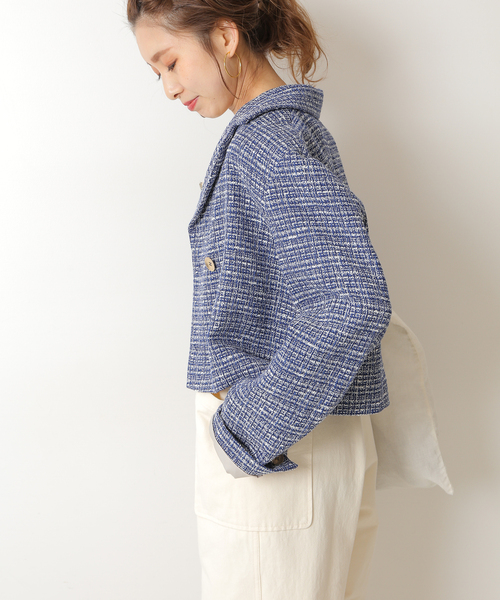 Spick & Span(スピックアンドスパン)の「ツィードショート丈ジャケット(その他アウター・レディース・ブルー系その他/グリーン・FREE)」の15枚目の写真
