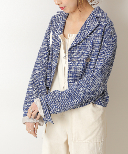 Spick & Span(スピックアンドスパン)の「ツィードショート丈ジャケット(その他アウター・レディース・ブルー系その他/グリーン・FREE)」の14枚目の写真