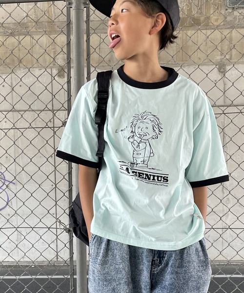 セール】アインシュタイン柄リンガー半袖Tシャツ□150.160cm（Tシャツ 