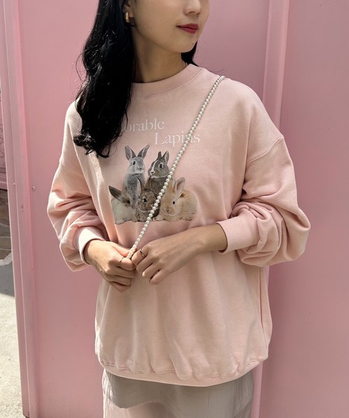 one after another NICE CLAUP（ワンアフターアナザーナイスクラップ）の「オーバーサイズが可愛い。うさぎアソートスウェット（スウェット・レディース・レッド/オフホワイト/ピンク/オートミール・FREE）」の19枚目の写真