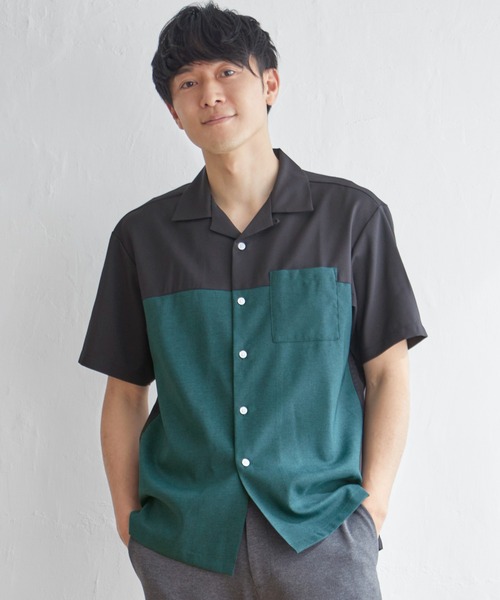 ikka(イッカ)の「バイカラーオープンカラーシャツ(シャツ/ブラウス・メンズ・グレー/クリアグリーン/ライトグレー/ブルー・S/M/XL/L)」の19枚目の写真