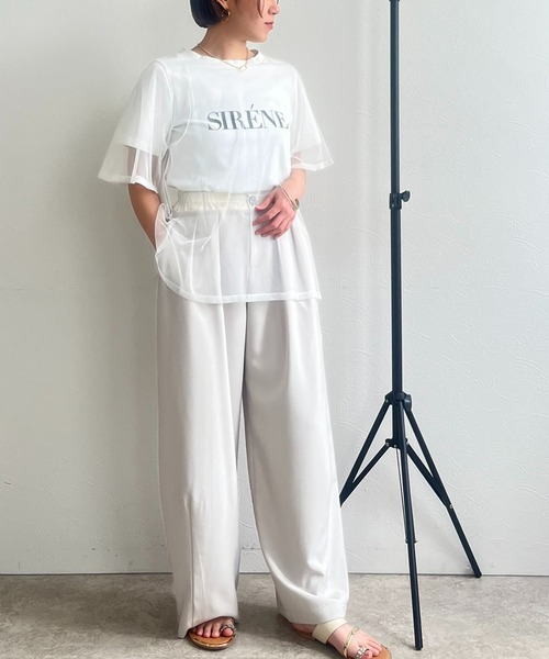 LHELBIE(レルビエ)の「チュールロゴTシャツ(Tシャツ/カットソー・レディース・チャコールグレー/オフホワイト/ベージュ・M)」の14枚目の写真