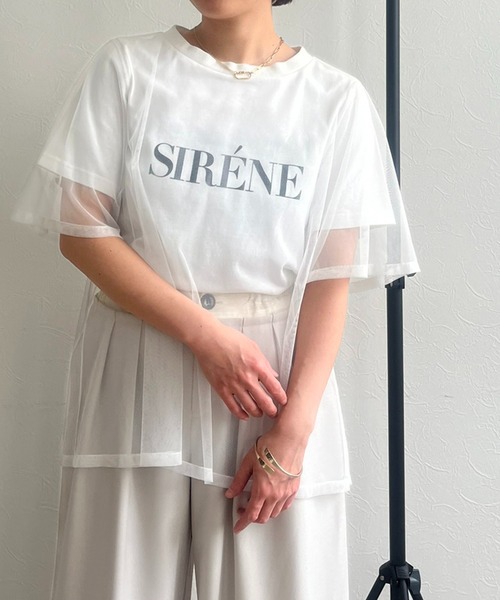 LHELBIE(レルビエ)の「チュールロゴTシャツ(Tシャツ/カットソー・レディース・チャコールグレー/オフホワイト/ベージュ・M)」の20枚目の写真