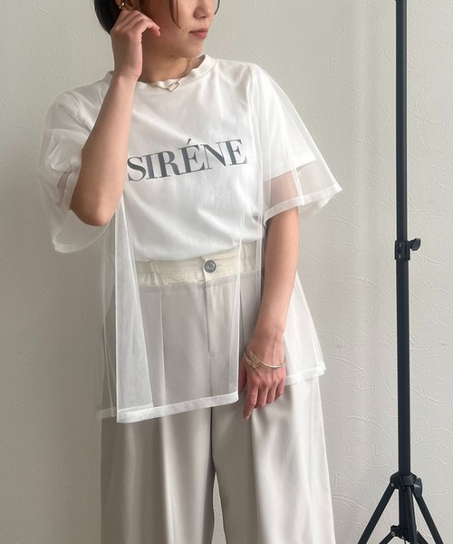 LHELBIE(レルビエ)の「チュールロゴTシャツ(Tシャツ/カットソー・レディース・チャコールグレー/オフホワイト/ベージュ・M)」の18枚目の写真